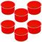 SourceTon Juego de 6 moldes para hornear de silicona para tartas, moldes para tartas 4 pulgadas para hornear, muffins, cupcakes, tartas en capas, tarta de queso, color rojo