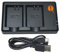 DSTE Chargeur de batterie double USB compatible avec la batterie Canon LP-E10 en tant que LC-E10 – Alimentation par micro-USB vers câble de charge USB-A 2.0