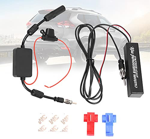 KSaAuto Amplificador de antena de coche de 12 V estéreo FM AM, amplificador de señal de radio para coche, vehículo, camión, SUV, barco, marino, UTV, RV, accesorios FM, amplificador de audio, radio