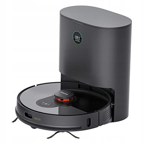 ROIDMI Eve Plus Saugroboter und Wischmopp, automatischer Staubsauger mit Staubbeutel, Laser-Navigation, Reinigungsfunktion, Starke Saugkraft, App und Sprachsteuerung, Schwarz, 1C602EUB