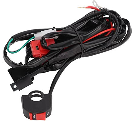 Kit Cablaggio Luce Moto LED Kit Cablaggio Barra Luce LED Interruttore Manubrio Moto 12V 40A Interruttore a Pulsante On Off Interruttore Luce di Lavoro per Moto da 9 a 32V ATV Auto Elettrica