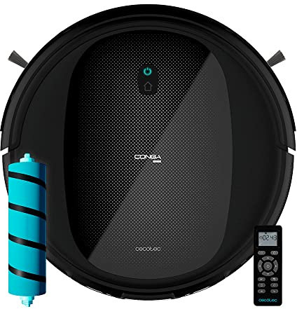 Cecotec Staubsaugerroboter Conga 999 Titanium Staubsauger, Bewässerung, Wischmop, 1400 Pa, 3 Leistungs- und Wischstufen, iTech, 6 Modi, Jalgenbürste, Fernbedienung, Schwarz