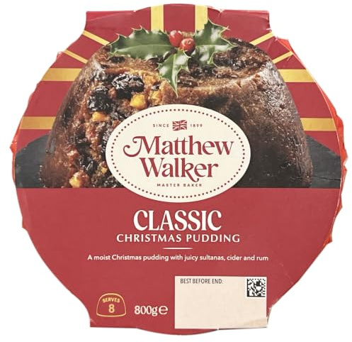 Matthew Walker Classic Christmas Pudding, 800 g | Vegan, Rich And Moist, Traditional Recipe, Perfect For Family Gatherings And Seasonal Gifting