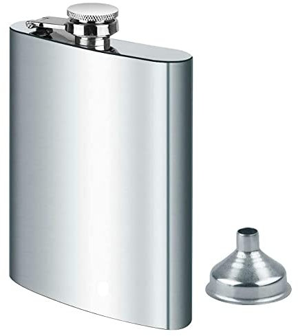 HOT BARGAINS Large Hip Flask 7oz / 210ml Stainless Steel with Funnel Pocket Whiskey Flask with Handy for Climbing Camping Bar Party for Men Women