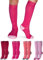 OCERA 4 Paar Kinder Thermo Kniestrümpfe für Kinder im Farbmix - Pink/Bordeaux/Lachs 31/34