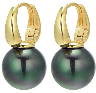 Huge Tomato Perlen Trofenohrringe, 14mm elegante groß Perlen Ohrringe für Frauen, 14k Gold plattierter Bügelverschluss, Creole, Perlenohrringe als Geschenk