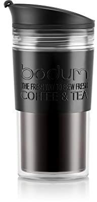 Bodum Travel Mug Mug, 0.35 l, 12 oz, Black with Colorful Accents