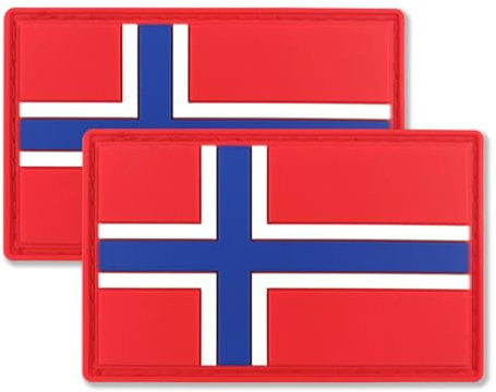 QQSD Aufnäher mit norwegischer Flagge, taktische Militär-Patches – PVC-Klettverschluss, 2 Stück