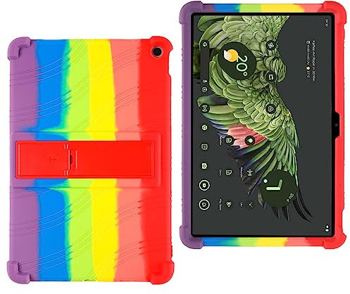 FKQLH Case for Google Pixel Tablet, Adjustable Soft Silicone Kids Friendly Protective Cover for Google Pixel Tablet 11 Inch 2023, Colorful