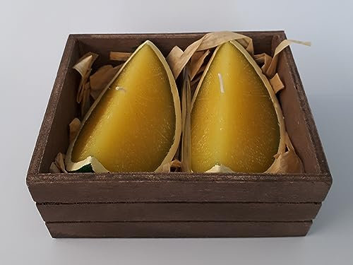 Set 2 candele fetta limone 10 cm