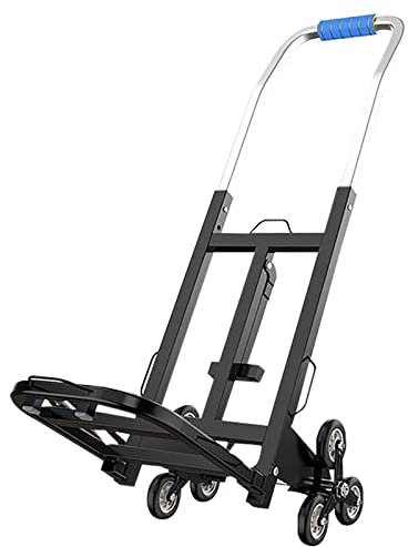 Treppensteigerwagen, Sackkarre, zusammenklappbarer Treppensteigerwagen, Handkarre, robuster Kletterwagen mit ausziehbarem Griff für Reisen, Einkaufen, Tragfähigkeit: 100 kg