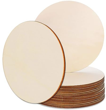 Runde Holzscheiben, 20 Stück Holzscheiben, 15cm Holzscheiben, Unvollendete Runde Holzscheibe, für DIY Kunst,Wanddekoration