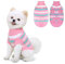 Lyneun Hundepullover, Gestrickt Hunde Pullover Kleine Hund, Warm Pullover für Hunde, Gestreifter hundepulli, Bequem und Weich Winter Welpenpullover für Kleine Hunde und Katzen (Rosa, L)