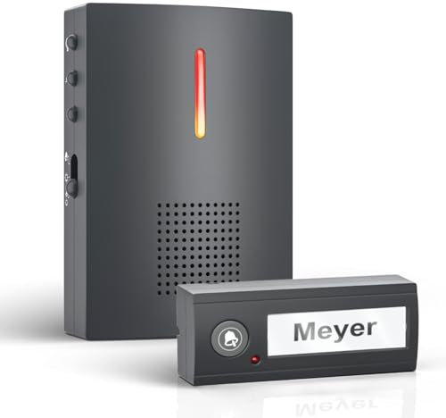 OULE GmbH Türklingel,Funkklingel Set, Funk Türklingel Kit,Kabellose Funk Türklingel,36 Melodien, bis zum 100m Reichweite Rein Batteriebetriebene Klingel (1 Sender und 1 Empfänger)