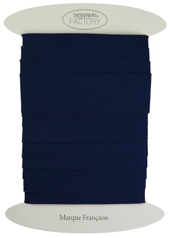 Schrägband baumwolle gefalzt - Große Breite 30 mm - Verkauft in 5 Metern, ideal für dickere Nähprojekte, gesteppte Decken, Plaids, Kissen... (Marineblau)