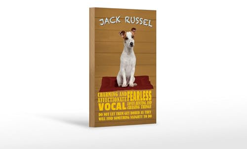 FEMER Holzschild Spruch 12x18cm Jack Russel Hund Charming
