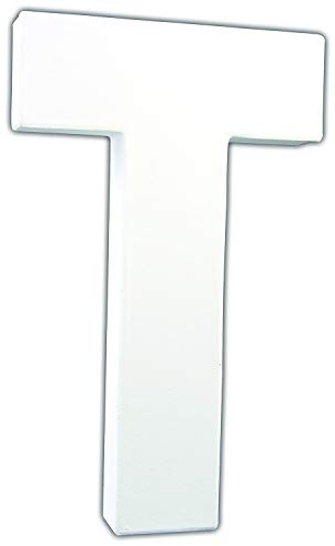 Décopatch AC719Cpack 3x Buchstabe T aus Pappmaché 3x12,5x20,5cm Weiß