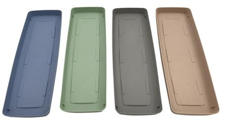 Oakland Gardens 46cm Watering Trays Windowsill Drip Tray Saucer For Plant Pot Seeds Planter| Stone Grey | Pack of 5