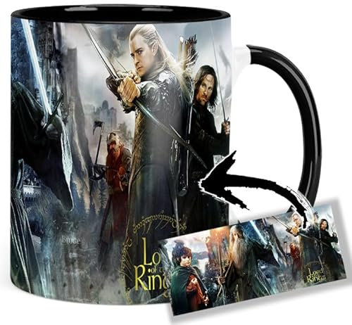 The Lord Of The Rings Gandalf Frodo Legolas Tasse Innen & Henkel Schwarz Keramikbecher Mug