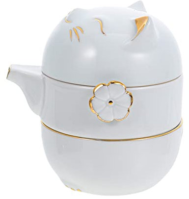 1 Set Set da tè Tazza da tè cinese Tazza in ceramica con coperchio Mini tazze da tè Teiera per la casa Teiera cinese Teiera con coperchio Teiera del gatto della fortuna Accessorio per la casa Teier
