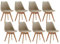 TTATC Lot de 8 Chaises de Salle à Manger avec Pieds en Bois de Hêtre Massif, Chaises de Cuisine au Design Rétro, Chaises de Bureau en Bois avec Siège Rembourré, Kaki