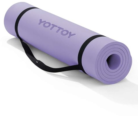 YOTTOY Yogamatte, extra dicke Yogamatte (1,27 cm), professionelle TPE-Übungsmatte, rutschfeste Trainingsmatte für Yoga, Pilates, Fitness, Barfußtraining, Heim-Fitness-Studio mit Gurt