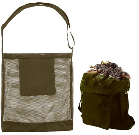 WANDGU Pilz Jagdtasche: Wiederverwendbare Mehrzweck-Pilzsammeltasche, Faltbare Morchel-Jagdtasche Pilzkorb Sammelbeutel für Camping, Wandern, Ernten, Sammeln