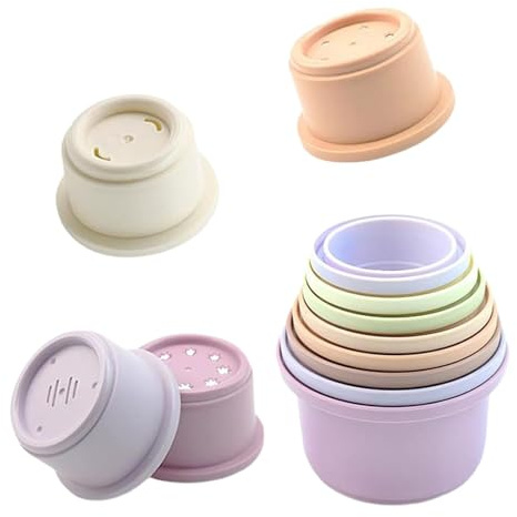 Générique Gobelets empilables pour Petits Animaux, gobelets empilables pour Lapins - 8 pièces Lapin Multicolores de différentes Tailles - d'enrichissement pour Petits Animaux Lapin cachant de