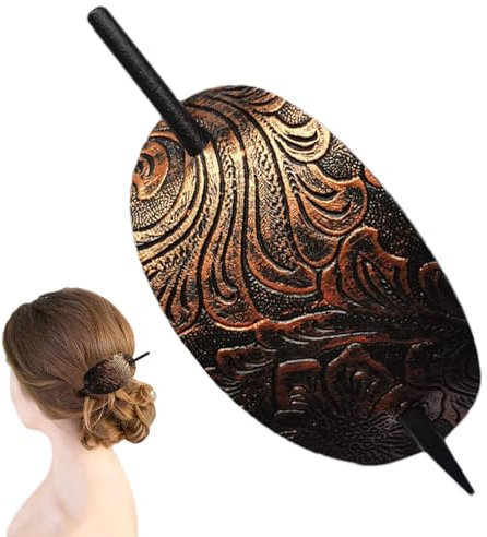 Pinces À Cheveux Épingle À Cheveux | Barrette À Cheveux En Cuir Artificiel Avec Bâton | Pinces À Cheveux En Similicuir Pince À Cheveux En Bâton | Bâton À Cheveux Queue De Cheval Pour Femmes Filles