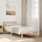 vidaXL Massivholzbett, Holzbett mit Kopfteil Lattenrost, Einzelbett für Schlafzimmer, Bett Bettgestell, Modern, 100x210cm Massivholz Kiefer