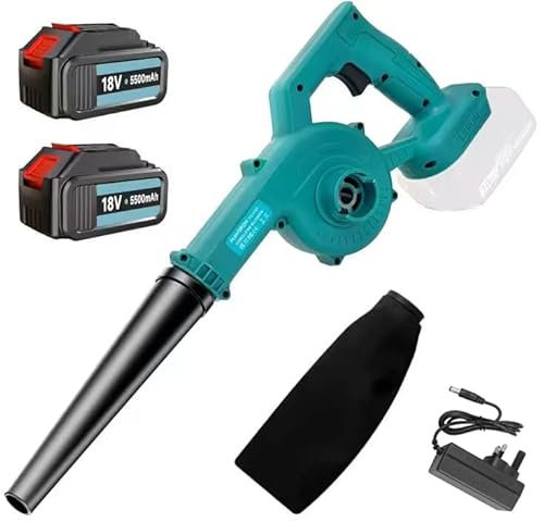Cordless Leaf Blower&Vacuum, 2in1 Cordless Garden Leaf Blower With 2x 5.5Ah Batteries&1 Charger&35L Dust Bag,For Home/Car/Garage/DIY(Compatible with MaKita 18V Lithium-on Battery)