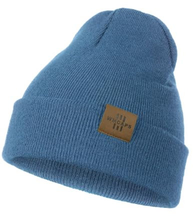 Wmcaps Mütze Kinder Jungen, Warme Weiche Wintermützen für Mädchen Kleinkind Baby, Doppellagige Strickmütze Kinder, Himmelblau