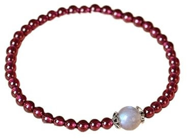 Lila Granat Armband Mondstein Kristall Armband Schmuck