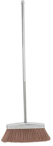 Amosfun Schwerer Edelstahlbesen Mit Langem Ergonomischem Griff Dichter Borstenkopf Für Effiziente Reinigung Von Terrasse Garage Und Küche Platzsparend Durch Abnehmbaren Besenkopf Komfortab
