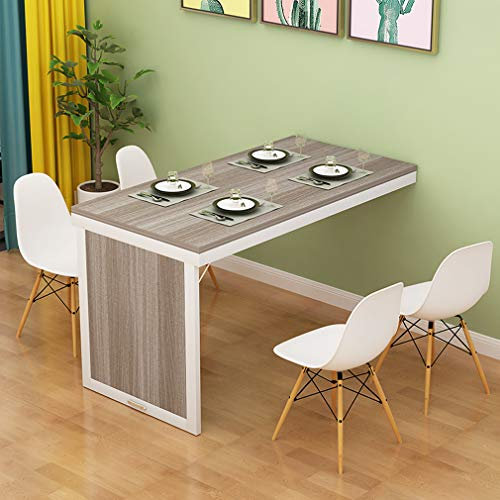Scrivania galleggiante da parete in legno massello, con barra convertibile, multifunzione, tavolo da pranzo per cucina, banco da lavoro e scrivania da studio, con accessori (bianco, 80 x 40 x 75 cm)