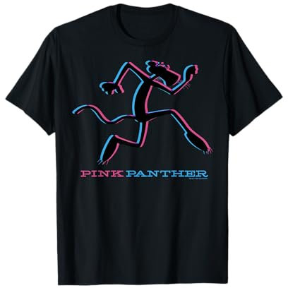 Silhouette bleue et rose de panthère rose T-Shirt