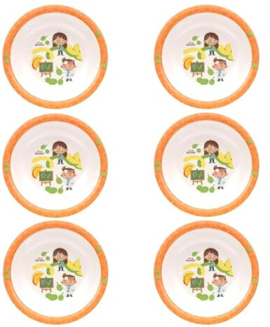 Bütic GmbH BlueBand - Platos llanos para niños (melamina, 6 unidades), color naranja claro