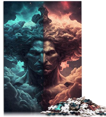 Puzzle 1000 Teile für Erwachsene Twin Cloud Gemini Puzzle Hands-on-Spiel Stressabbau Staycation Zeit totschlagen 10,27 Zoll x 14,96 Zoll