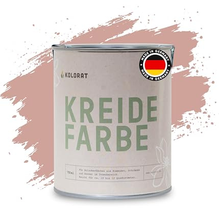 Kolorat® Kreidefarbe für Möbel Erdton – 750ml – Rosensand Nr. 123 | Hochdeckend, matt, für Holzmöbel innen, geruchsarm, DIN EN 71-3 geprüft
