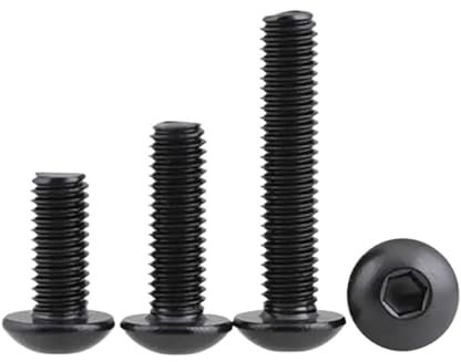 NKCVEZBW Compatibile con Viti a brugola M6, Viti a Testa Esagonale Interna, bulloni a Testa Tonda, bulloni for Macchine, Acciaio Inossidabile 304 Placcato Nero, Filettatura in Zinco.(M6x16mm (20pcs))