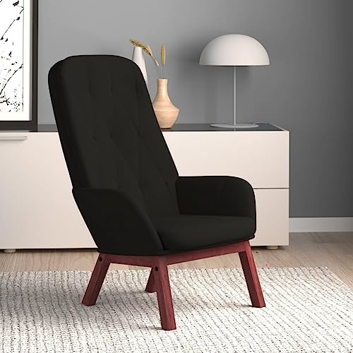 Qnhdfrt Black Velvet Lounge Chair with Metal Frame