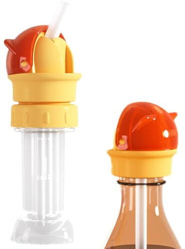 Lid 2 in 1 Design Straw Cap 11.6x5.2cm Water Bottle Spout Adapter for Kids Pp Silicone Anti Choking Spill-Proof Water Bottle Cap Detachable Washable Heat Resistant for Most Standard Bottles