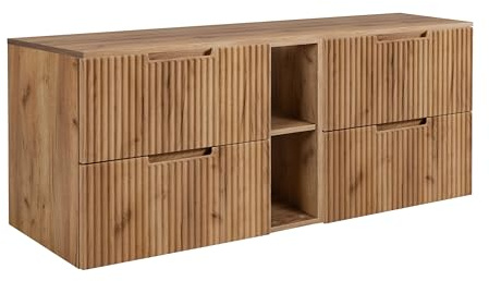 3xE Living Badezimmerschrank, Craft-Eiche, 180 (2 x 80 + 20) x 58,6 x 46 cm