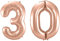 Folat 800167 - Folienballon - Zahl 30 - rosegold - ca. 86 cm hoch