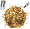 VOLTRONIC LED Lichterkette, IP44, Modell- und Farbwahl, 600 LEDs, Transparentes Kabel, warmweiß, Fernbedienung