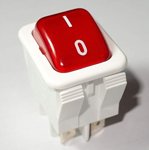 Interrupteur à bascule 250 V 16 A éclairé COMELUX fabriqué en Italie blanc poli série 00401