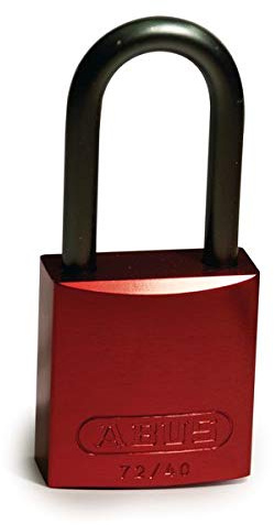 Brady Aluminium-Vorhängeschloss Mit Aluminium-Schäkel, 40mm x 89mm x 19mm, Rot, 6er-Pack