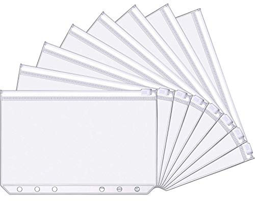 30 Stück A6 Ringbuch Taschen Kunststoff Ordnertaschen mit Reißverschluss Binder Taschen Wasserdichte 6 Loch Binder Taschen für Dokumente Notizbücher Karten