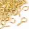 50x Brass Plated 30mm Screw in Vine Eyes Ideal for Garden Clothes Wire & Hanging Picture Frames