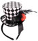 Deiters Haarreif Mini Hut kariert mit Rose schwarz/weiß one size